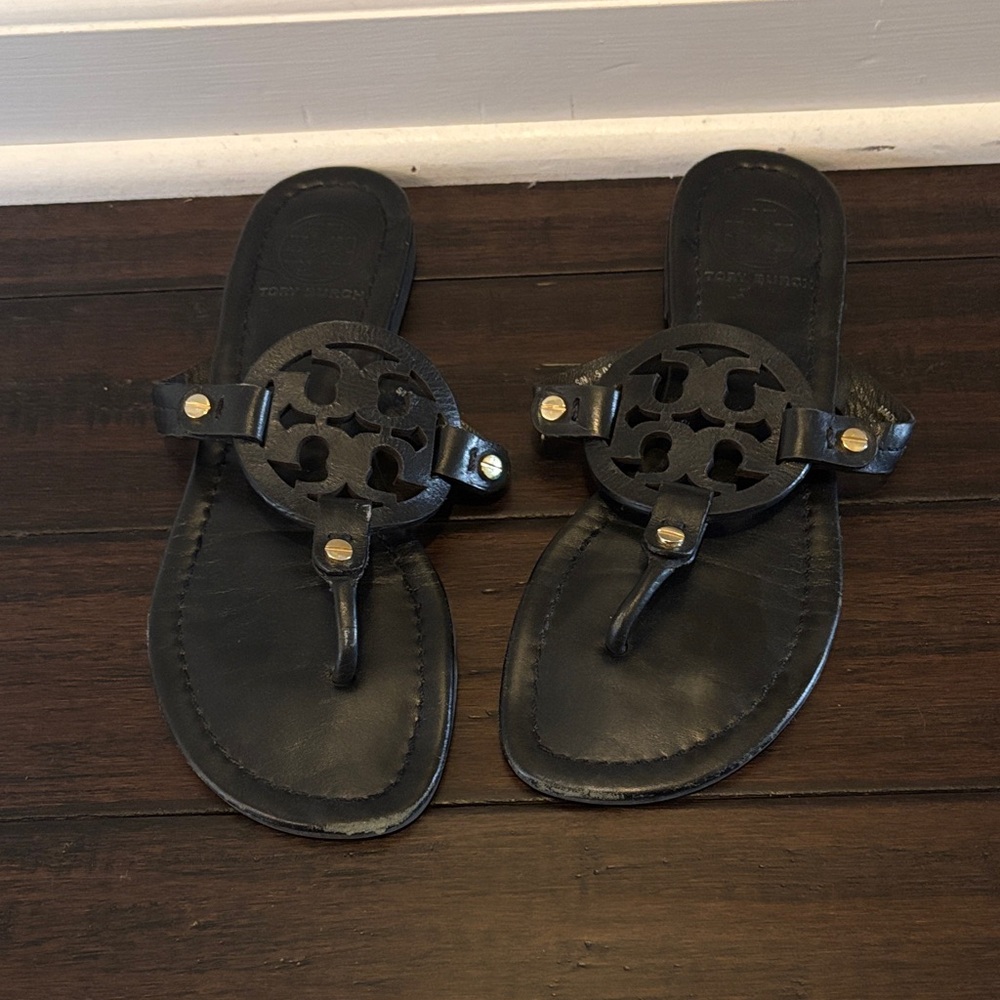 Tory Burch Black Leather Sandals